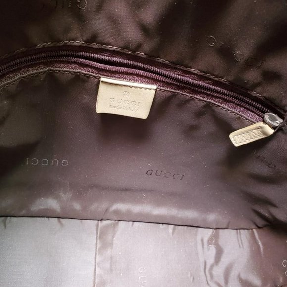 Gucci vintage bamboo painted Leather Purse Handbag Beige Brown black purple gray - Picture 12 of 13